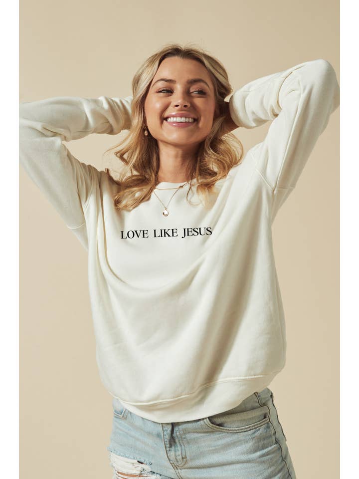 OAT COLLECTIVE - Wholesale Graphic Sweatshirt - Women's - LOVE LIKE JESUS Plus Graphic Sweatshirt2