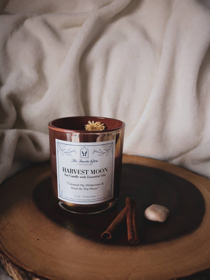 Harvest Moon Aromatherapy Candle for wholesale by The Faerie Glen