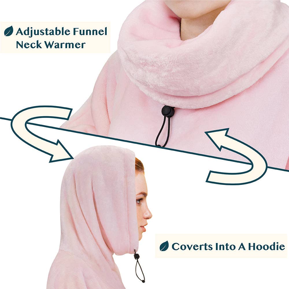 Pavilia - Wholesale Poncho - Women's - Neck Warmer Hooded Poncho Blanket7