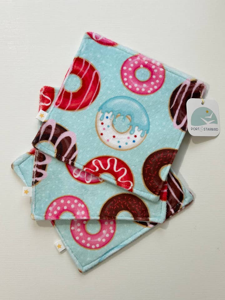Delicious Donuts Minky Crinkle Sensory Toy for wholesale by Port & Starbird