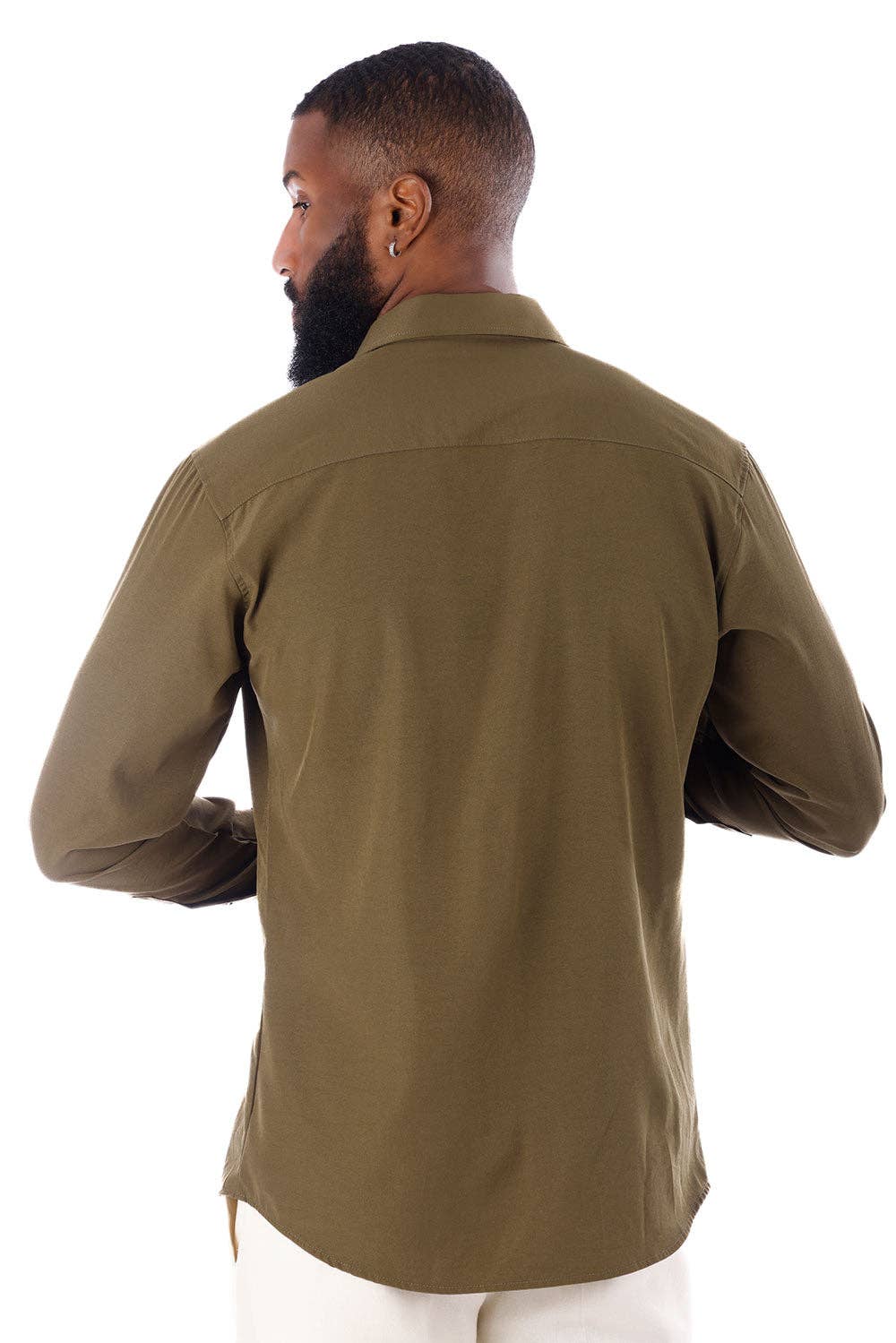 BARABAS - Vente Chemise à col boutonné – homme - Chemise décontractée à manches longues pour hommes de couleur unie 4B3311