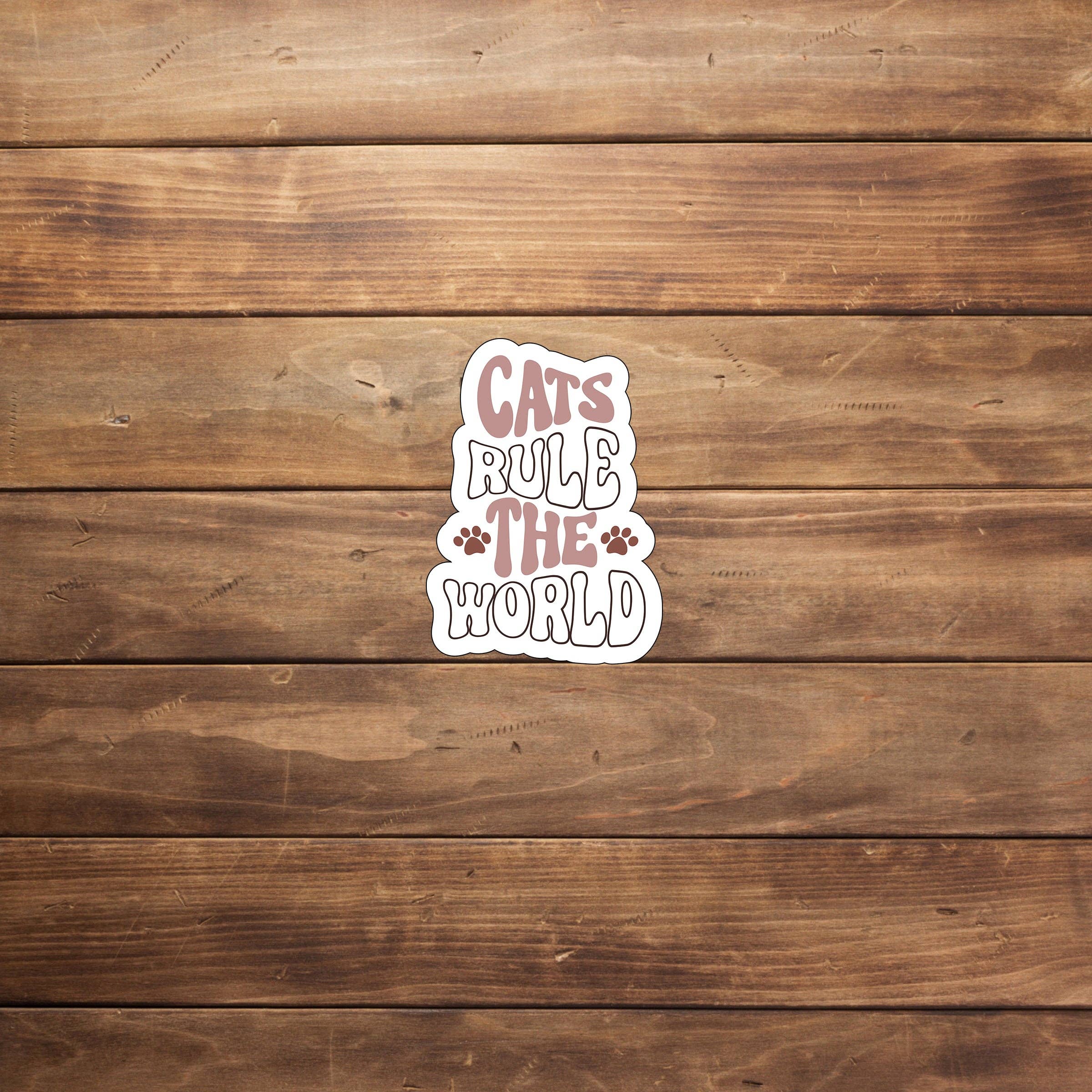 C3DAR Design - Vente Autocollant - Autocollant Cats Rule the World, autocollant en vinyle, autocollant pour ordinateur portable, autocollant pour tablette2