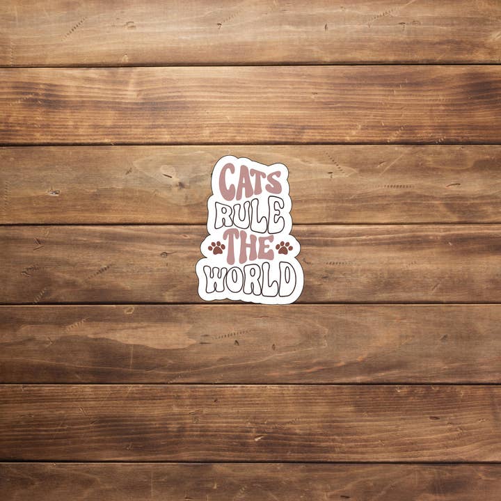 C3DAR Design - Vente Autocollant - Autocollant Cats Rule the World, autocollant en vinyle, autocollant pour ordinateur portable, autocollant pour tablette2