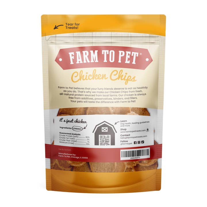 Farm to Pet - Wholesale Pet Treats - Dog - Chicken Chips Dog Treats
