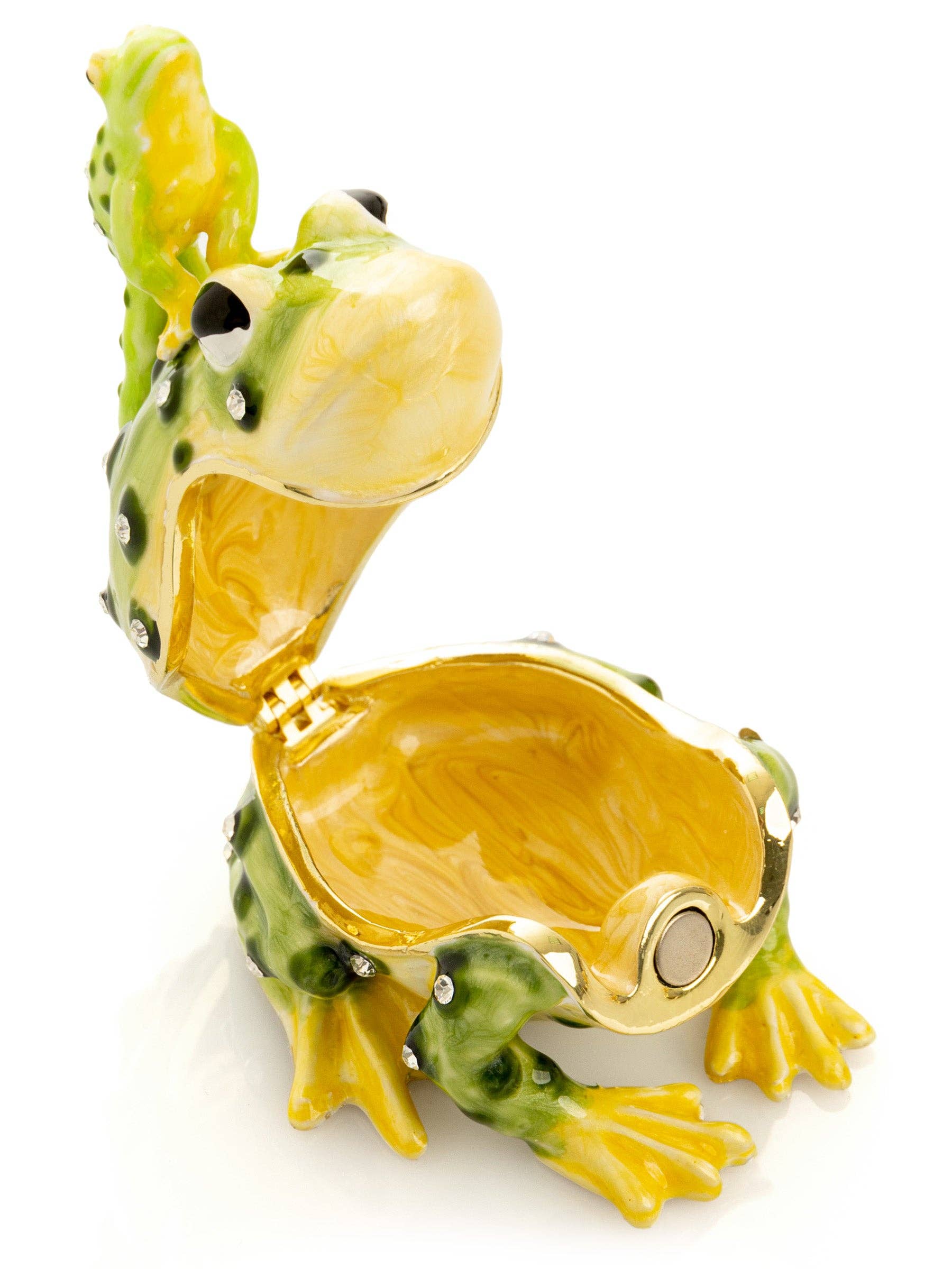 Keren Kopal – wholesale Decorative figurine – Black Spotted Toad Frog with a Baby Frog on the back10