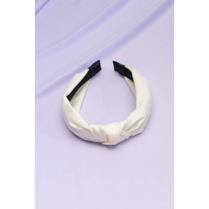 JOSSLYN by wall to wall - Wholesale Fashion Headband - Women's - WIDE KNOTTED SATIN HEADBAND | 40HB121