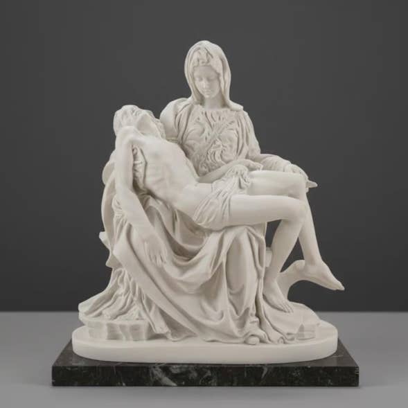 Sculpture de la Pietà cm 36 (14,17 pouces) poudre d'albâtre pour la vente par ArteSacraCaravaggio