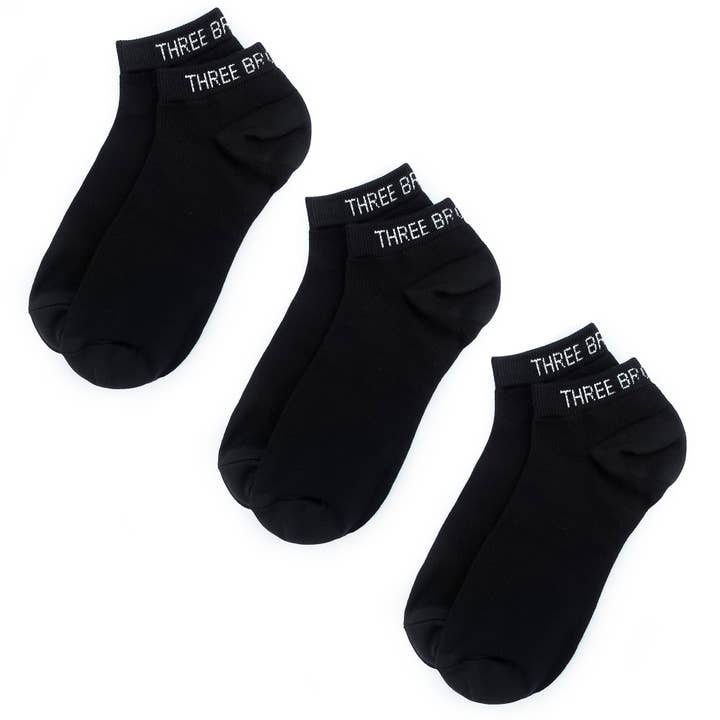 Bamboo Ankle Black (x3) for wholesale by Three Brothers