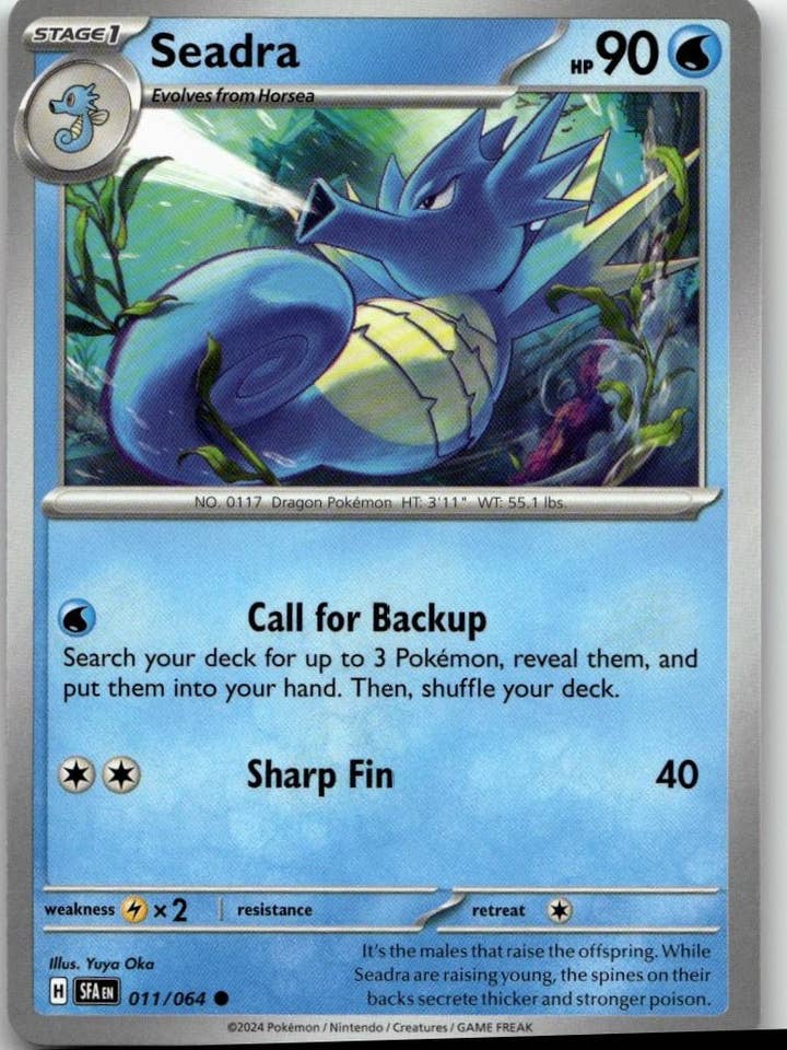 Pokémon SV: Fábula Enmascarada - Seadra #011/064 para venta al por mayor de Chronic Cards