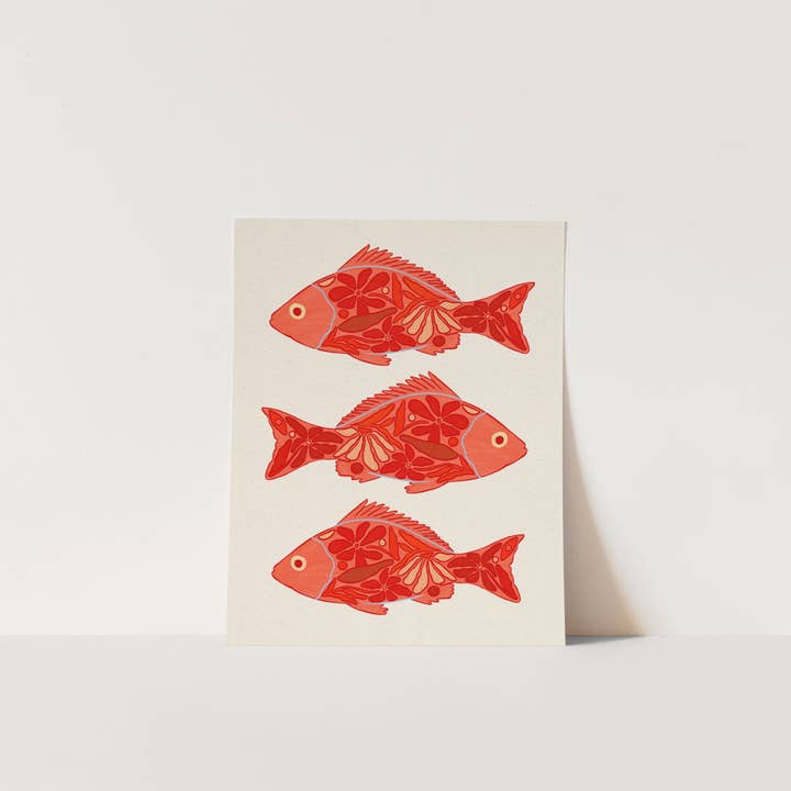 The SoulShine Co. - Wholesale Art Print - Floral Red Snapper - Art Print1