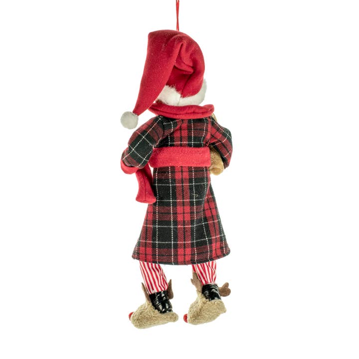 Starlight Collection - Wholesale Christmas decoration - Red Sleepytime Elf Figurine with Teddy Bear1
