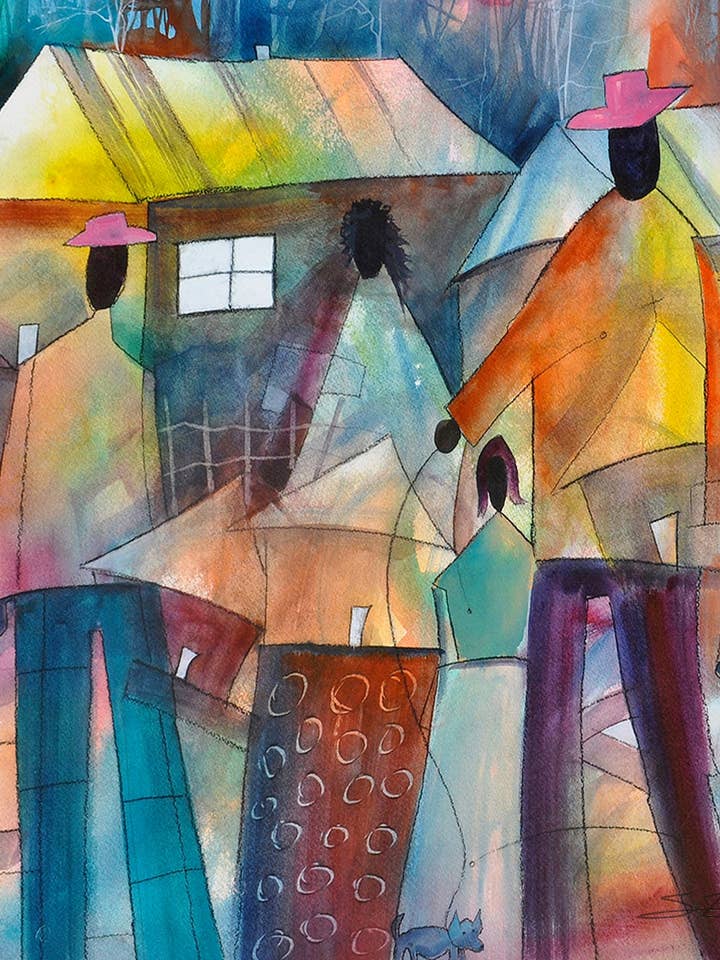 Community Affair Watercolor Print for wholesale by SBrownART