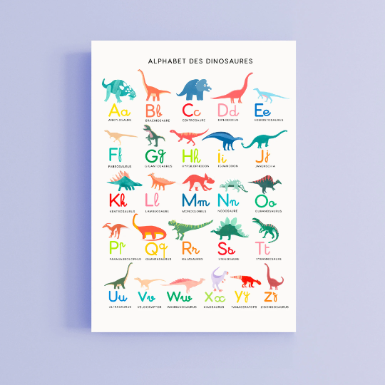 Babybird - Wholesale Poster - ABC-boek, dinosaurusposter kinderkamer, A3 - Set van 52