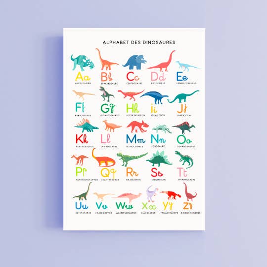 Babybird - Wholesale Poster - ABC-boek, dinosaurusposter kinderkamer, A3 - Set van 52