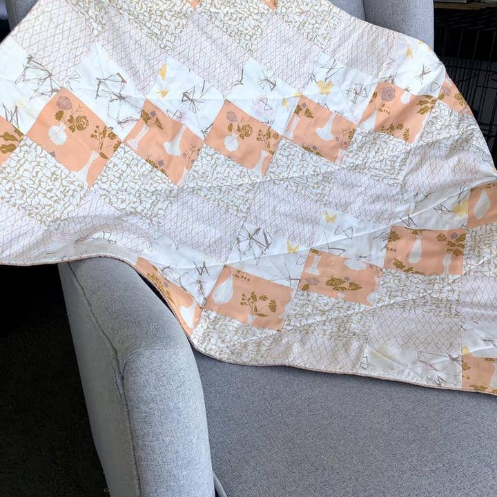 Made by Gabbee – wholesale Quilt – Kids & Baby – Peach Art Gallery Fabric Baby Quilt
