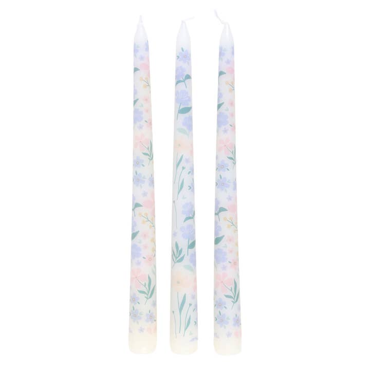 Nibble Distributors Ltd - Wholesale Tapered candle/candlestick - S/3 Blooming Floral taper candles1