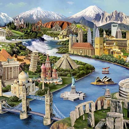 HQ Kites & Designs - Vendita all'ingrosso Puzzle - Adulti - Wooden City Puzzle - Monumenti del mondo