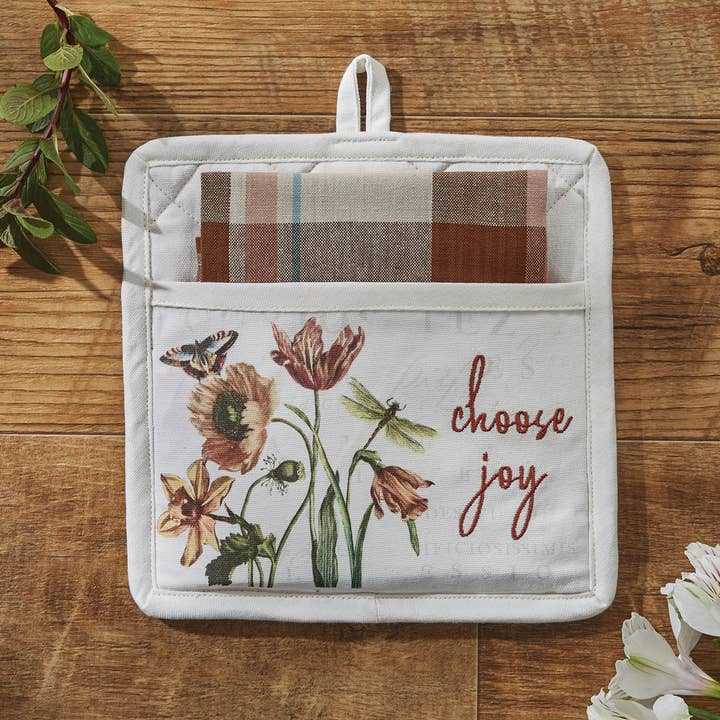 Park Designs - Wholesale Oven Mitt/Pot Holder - Antiquarian Blooms Pocket Potholder Set1