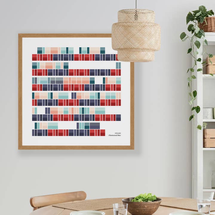 Fleetwood Mac - Dreams | Color Block Music Art Print, Sheet Music Wall Art, Custom Song Gift, Unique Music Fan Gift for wholesale by Soundscape Studio