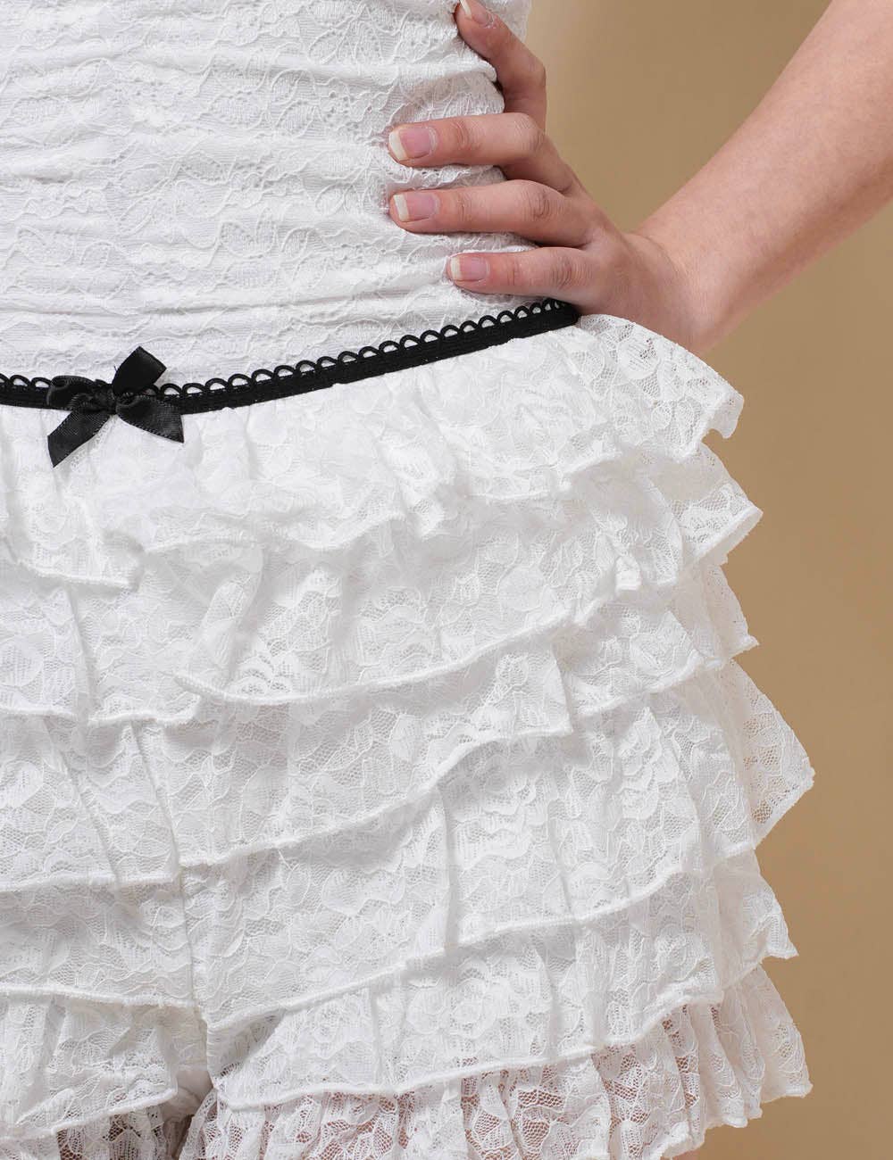 Sweetkama - Vente Short – femme - Short en dentelle florale pour femmes avec taille élastique SKS4130810