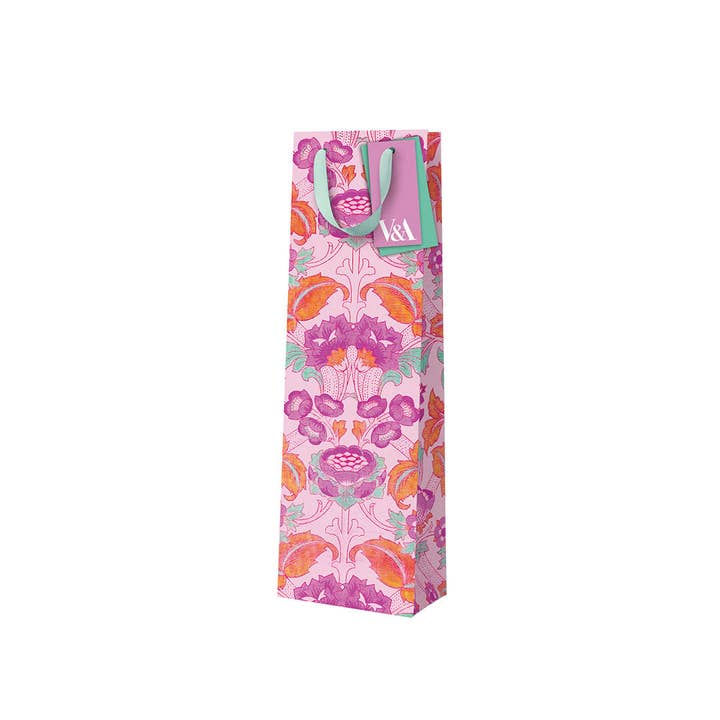 Neon Floral Pink Arts & Crafts Gift Bag (Bottle) (12558) for wholesale by Ohh Deer UK + EU