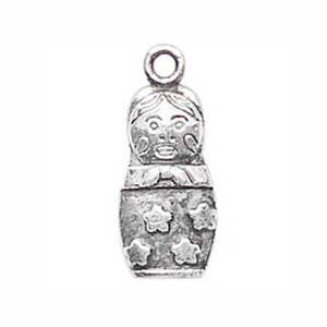 Treasure Island - Wholesale Individual Charm/Pendant - 6 Silver Russian Doll Charm Pendant by TIJC SP04215