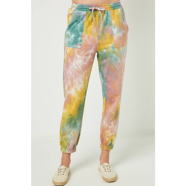 Pink Mix Womens Patch Pocket Tie-Dye Joggers for wholesale on Faire