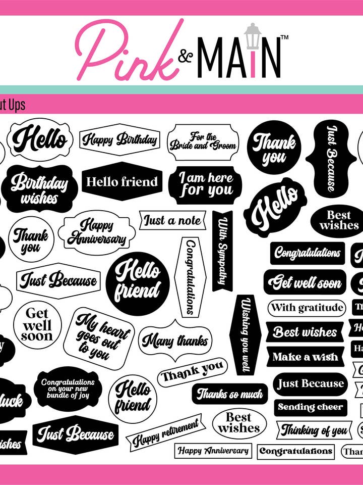 Ritagli Foilables® Sentimenti Quotidiani per la vendita all'ingrosso da parte di Pink and Main