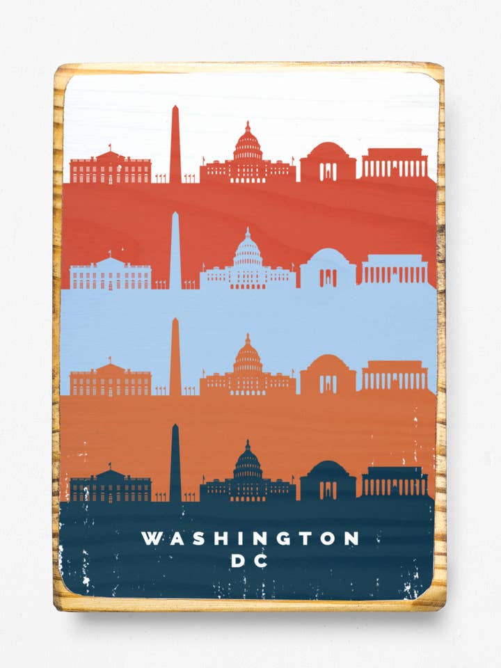 Washington, D.C., skyline wood wall art for wholesale by ARCHd