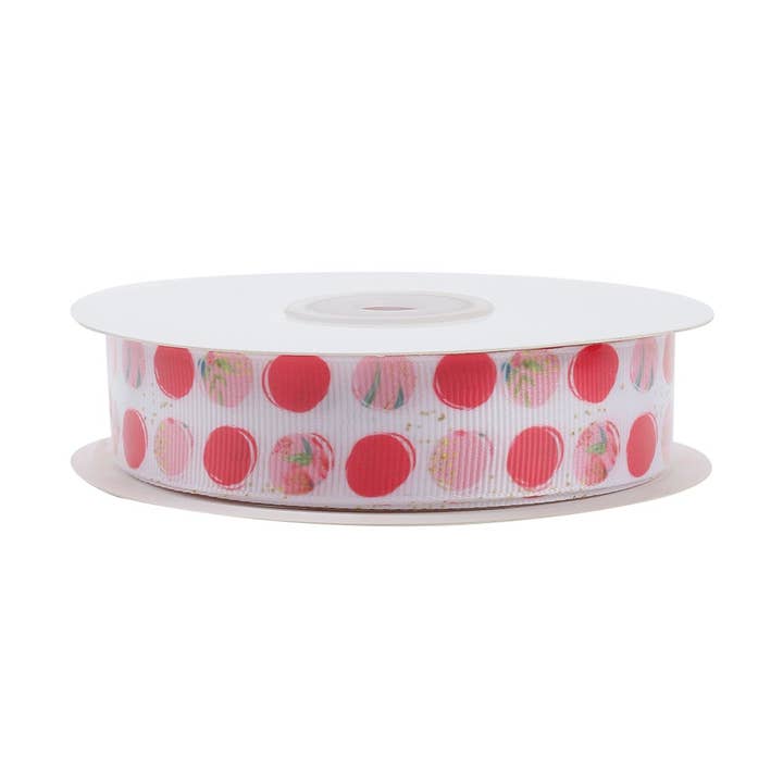 7/8" LOVE DOTS GROSGRAIN LINT voor wholesale door LA Ribbons Wholesale