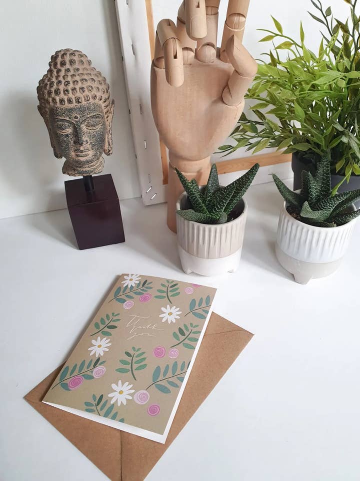 Thank You Greeting card for wholesale by Anna Obert Illustration