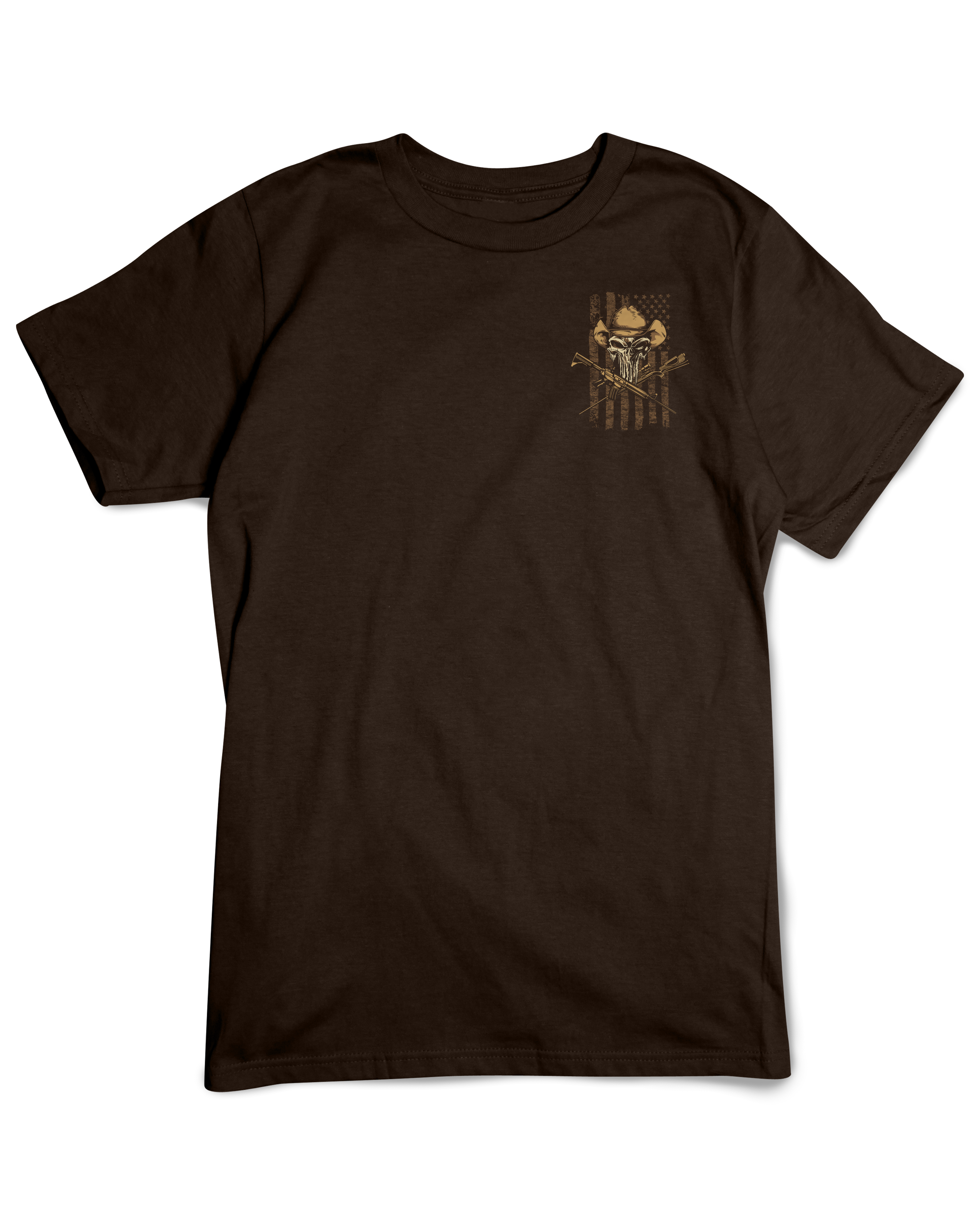 Dark Chocolate Country Boy® Men's Cotton Tee CB Locked & Loaded Hat Brown for wholesale on Faire1