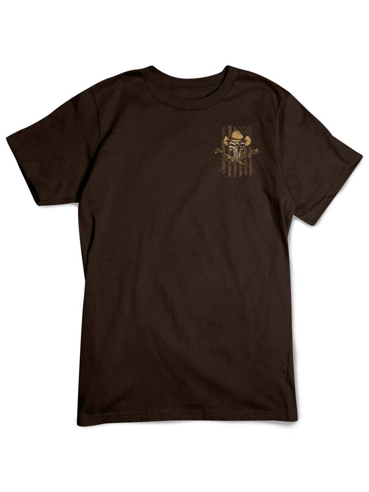 Dark Chocolate Country Boy® Men's Cotton Tee CB Locked & Loaded Hat Brown for wholesale on Faire1