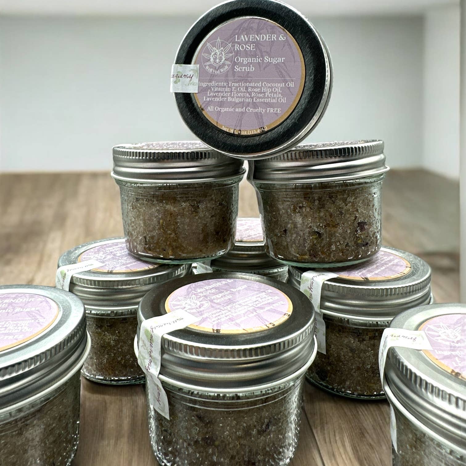 Well Fed Wolf L.L.C. - Wholesale Body Scrub/Exfoliant - All-Natural Lavender & Rose Bliss Sugar Scrub 4oz6