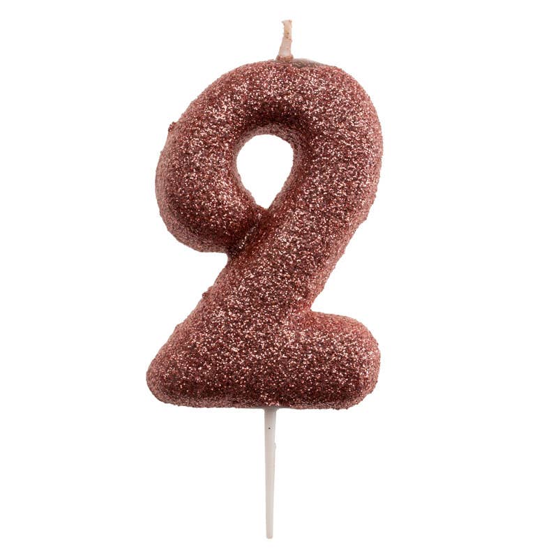 Birthday candle for cakes with pink glitter for wholesale on Faire3