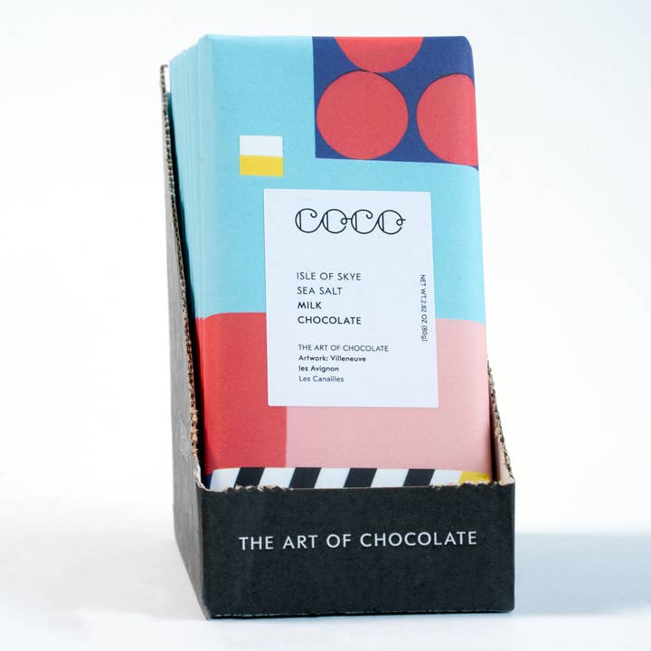 COCO Chocolatier - Wholesale Chocolate Bar - Isle of Skye Sea Salt Milk Chocolate Bar (Pack of 12)