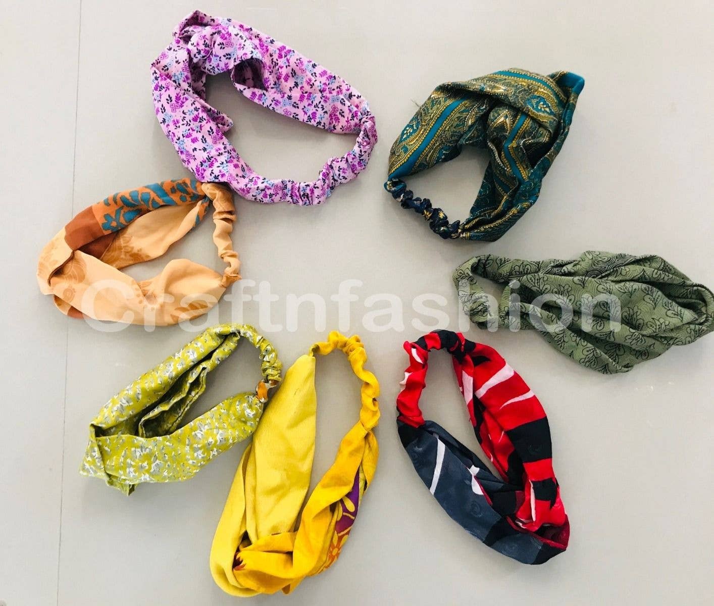 Meghcraft - Wholesale Fashion Headband - Women's - Assorted Upcycled Sari Silk Hair Band - Knot head band4
