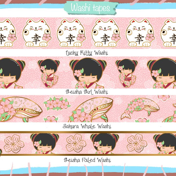 Sakura Washi Tapes - bundle of 16 for wholesale by Lillbits.com