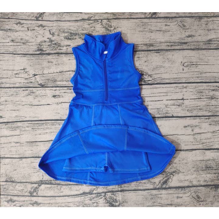 Aier Wholesale - Wholesale Athletic Dress - Kids - Baby Girls Royal Blue Athletic Active Wear Knee Length Dresses