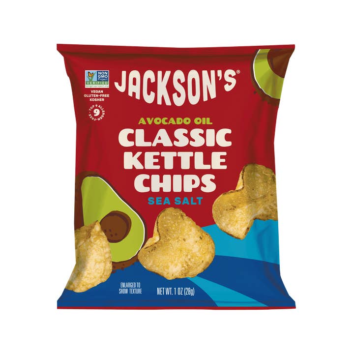 Jackson's - Wholesale Chips - Sea Salt Classic Kettle Chips in Avocado Oil 1oz (Pack of 30)