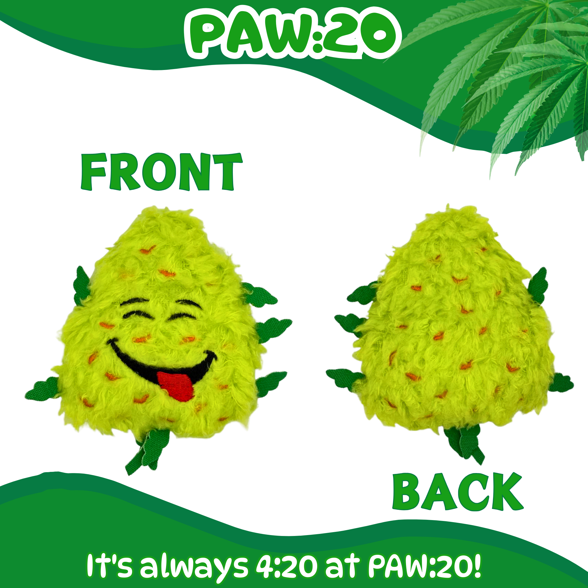 PAW:20 - Vente Jouet – chat - Bud Jr. le Bourgeon d'Herbe, Jouet Parodique en Peluche avec Herbe à Chat pour Chat2