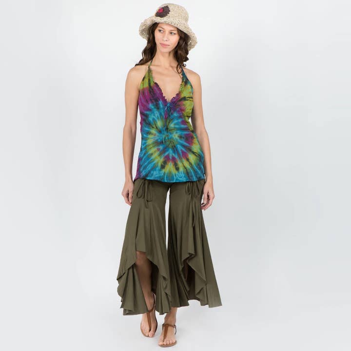 Boho Hippie Front Cinch HI-Low Pants for wholesale by Jayli Clothing