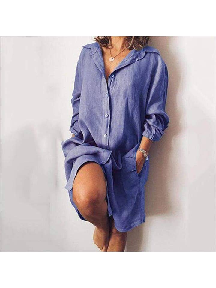 Queen Fashion – wholesale Klänning - Dam – basklänning med knäppning och knäppning3