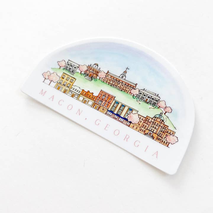 Macon, Georgia Vinyl Sticker for wholesale by Natty Michelle Paperie