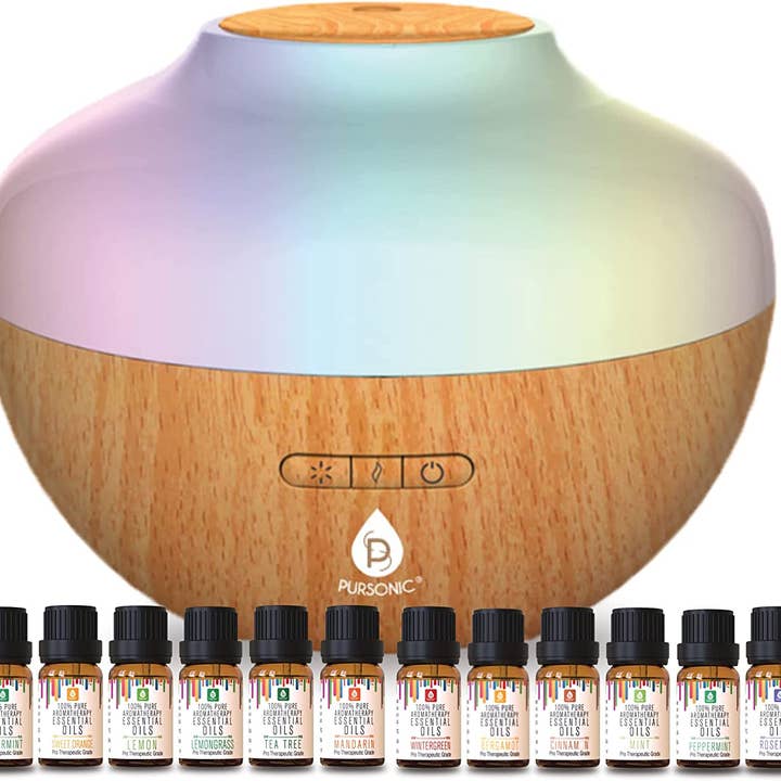 Diffusore per aromaterapia e set di oli essenziali, confezione da 14 per la vendita all'ingrosso da parte di Pursonic