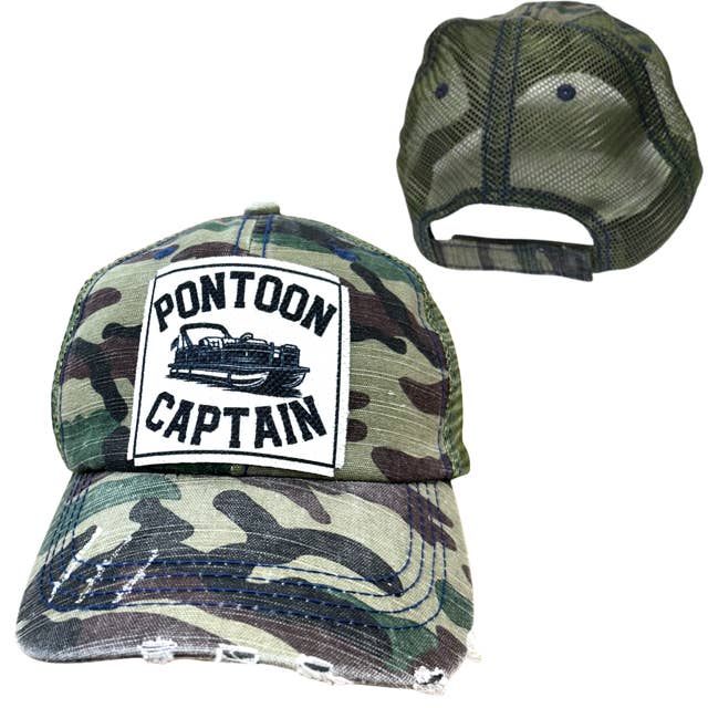 dkhandmade - Wholesale Trucker Hat - Unisex - PONTOON CAPTAIN | UNISEX HAT | DISTRESSED