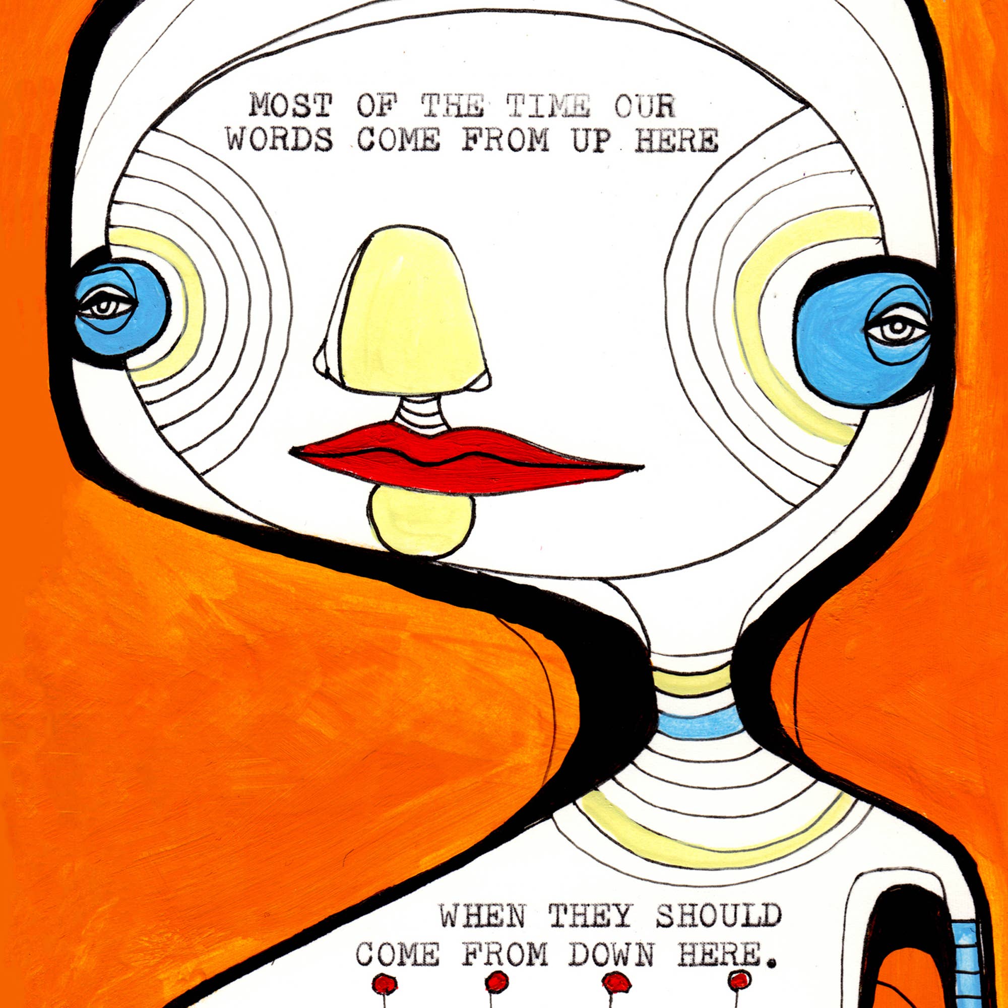 Keemo Gallery - Wholesale Art Print - Poem Heart Unique Modern Art Print Abstract Type Kind Words2