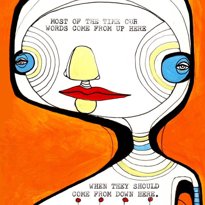 Keemo Gallery - Wholesale Art Print - Poem Heart Unique Modern Art Print Abstract Type Kind Words2