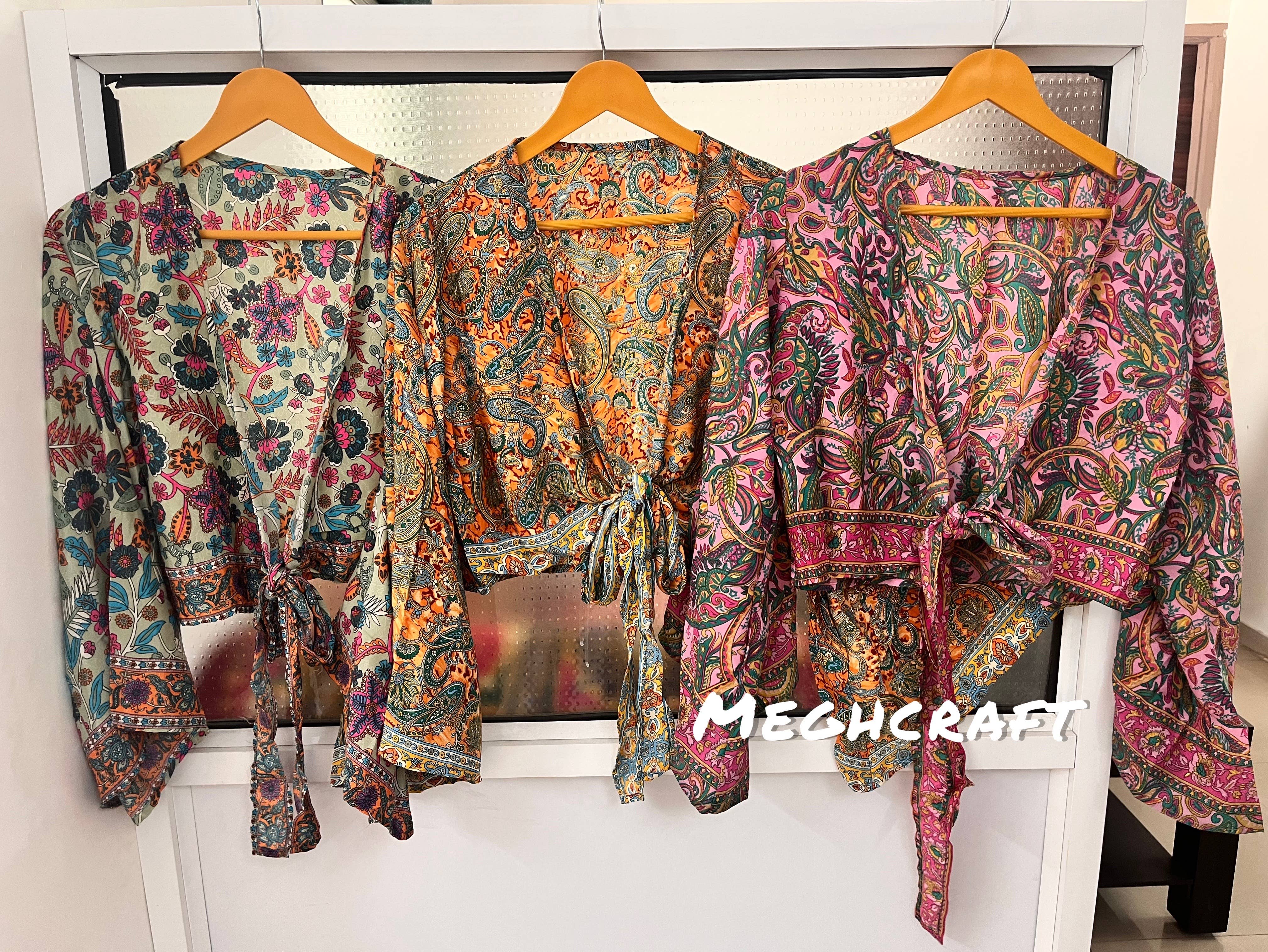 Meghcraft – Engroshandel Bluse - Dame – Silketop med klokkeærmer og bindebånd17