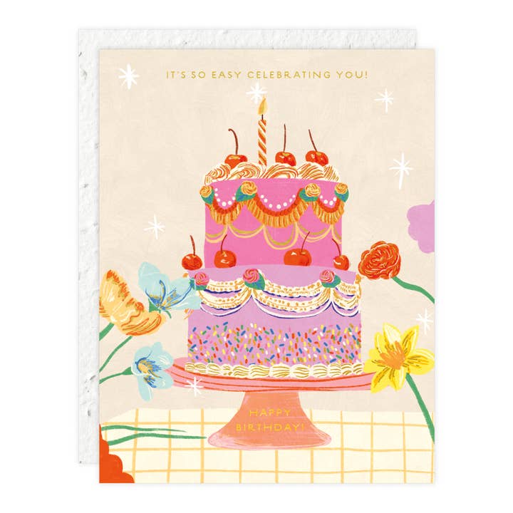 Seedlings - Wholesale Birthday Card - Cherry Cake - Birthday Card